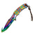 Defender-Xtreme 8″ Folding Knife Rainbow Blade w/ Designer Handle [13728]_5