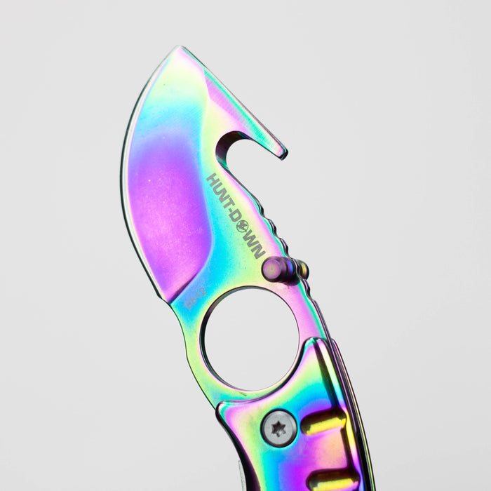 Hunt Down 9" Rainbow  Pattern Tactical - Folding Knife [9812]_3