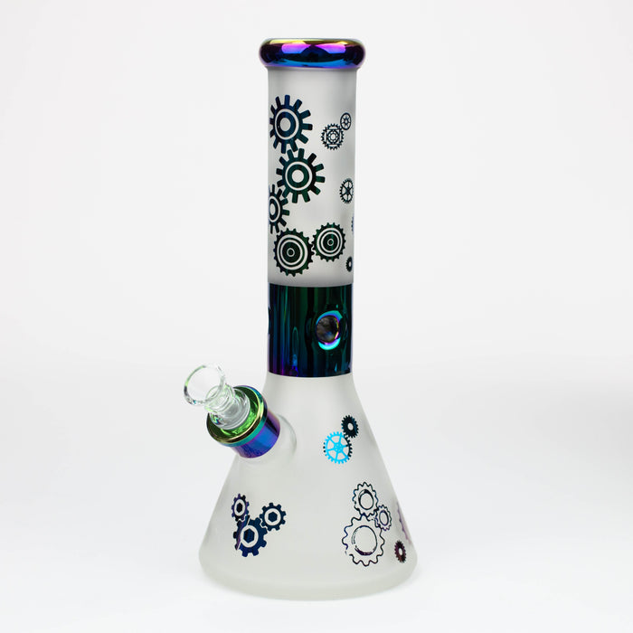 PHOENIX STAR-12.5"  Snadblast and electroplated 7 mm glass beaker bong_8