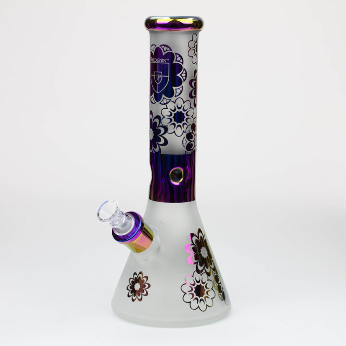 PHOENIX STAR-12.5"  Snadblast and electroplated 7 mm glass beaker bong_2