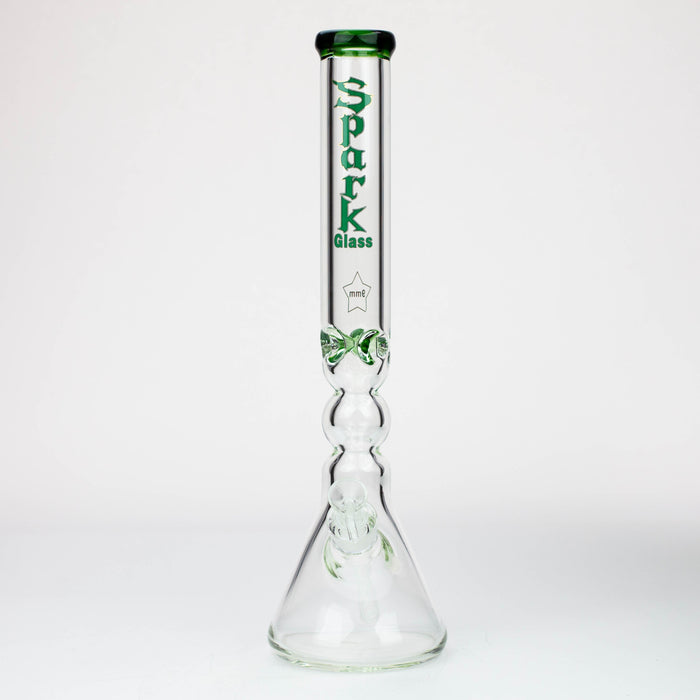 17.5" Spark 9 mm curbed tube glass water bong_13