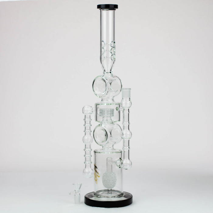 21" H2O Double ring glass water bong [H2O-24]_5