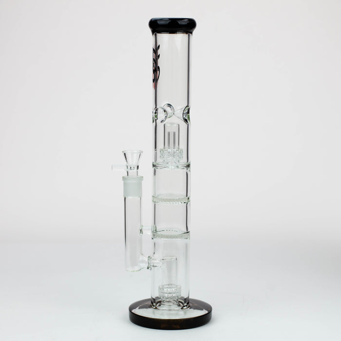 16" H2O Dual Honeycomb diffuser Glass water bong [H2O-27]_9