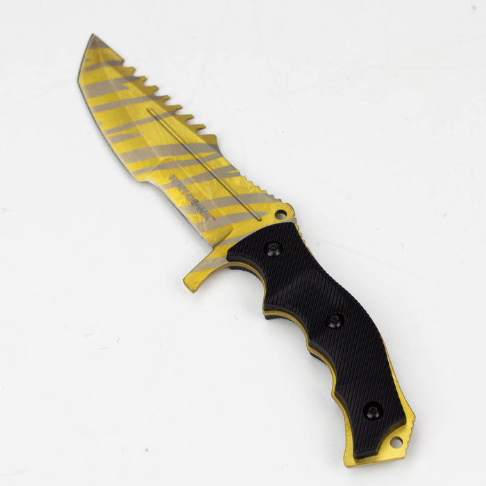 Hunt-Down  9.5" Hunting Knife Gold Color Full Tang Blade [9930]_1