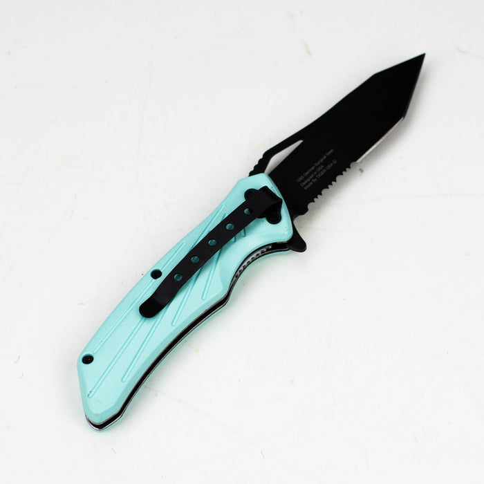 8″ Tiger USA Knife  Teal Tanto [SJ-402-TL]_2