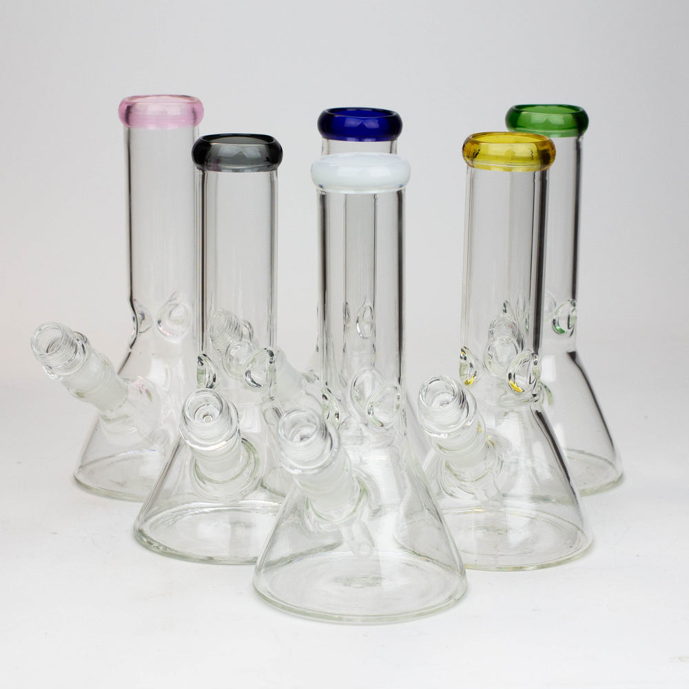 8" Classic beaker glass water bong_0