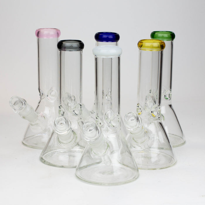 8" Classic beaker glass water bong_0