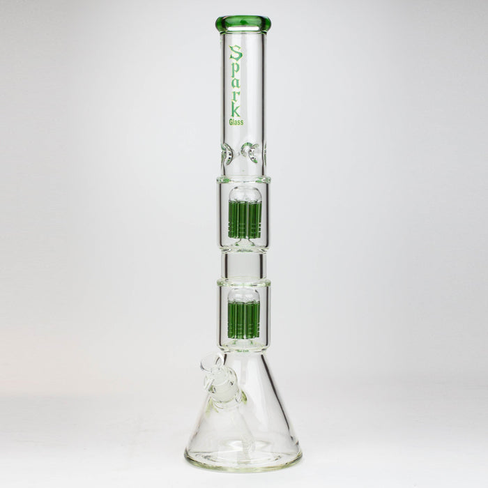 19" SPARK 7 mm double percolator glass water bong_6