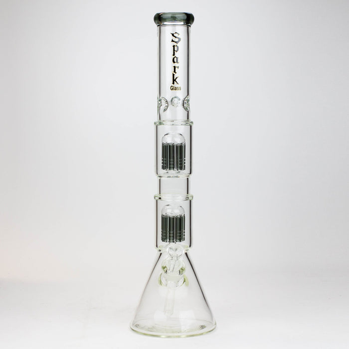 19" SPARK 7 mm double percolator glass water bong_9