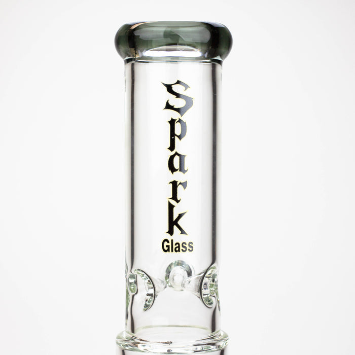 19" SPARK 7 mm double percolator glass water bong_10