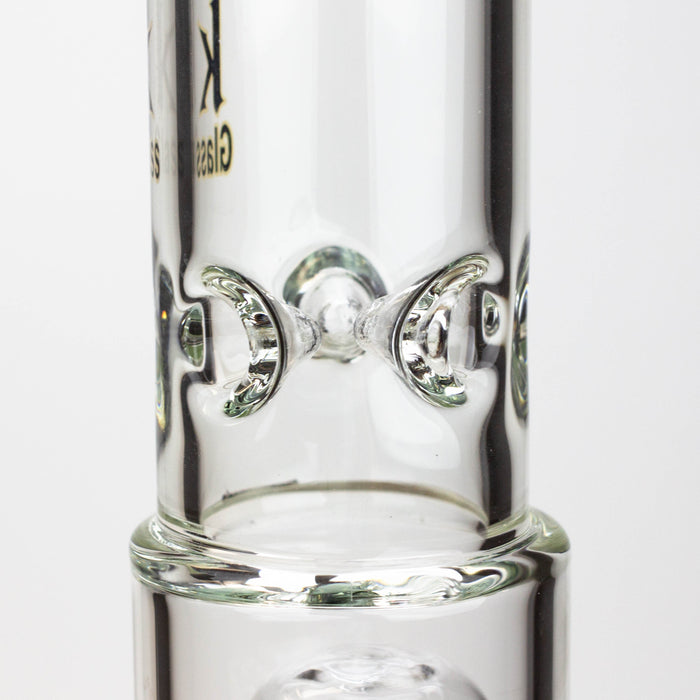 19" SPARK 7 mm double percolator glass water bong_11