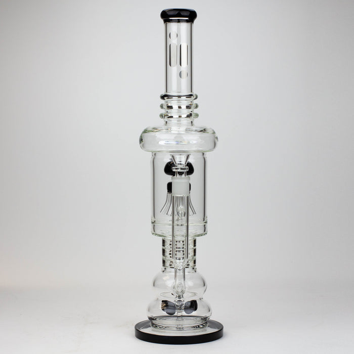 19" Infyniti 7mm flower Diff. and Reverse percolator glass bong_2