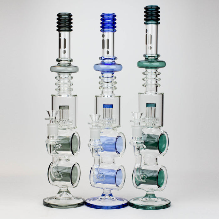 18.5" Infyniti Double ring glass water bong_0