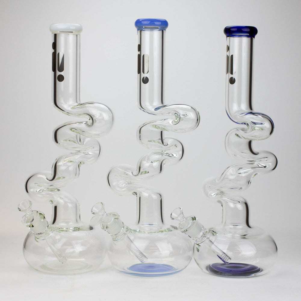 17.5" Infyniti 7mm Zig-zag glass bong_0