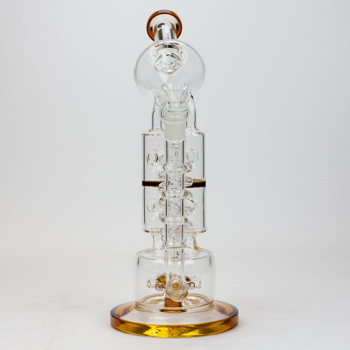 13" Infyniti Coil, dual honeycome and flower diffuser glass recycler bong_7