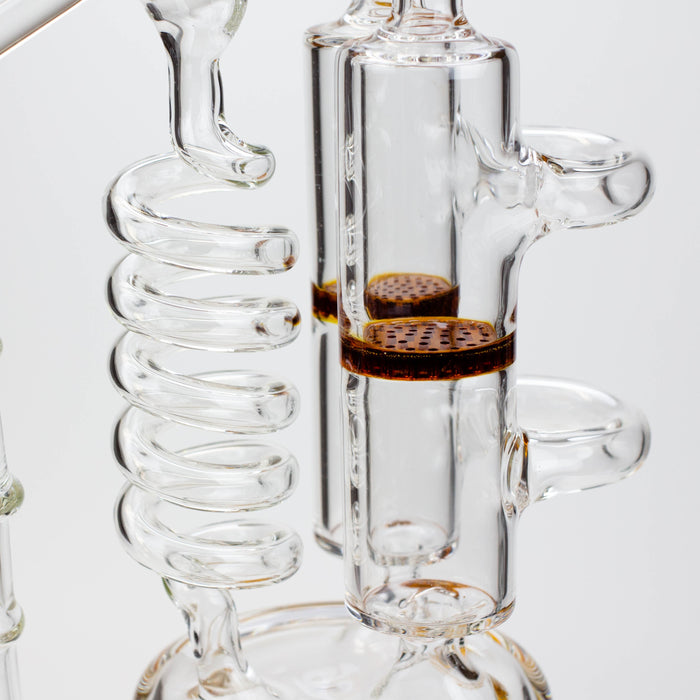 13" Infyniti Coil, dual honeycome and flower diffuser glass recycler bong_9