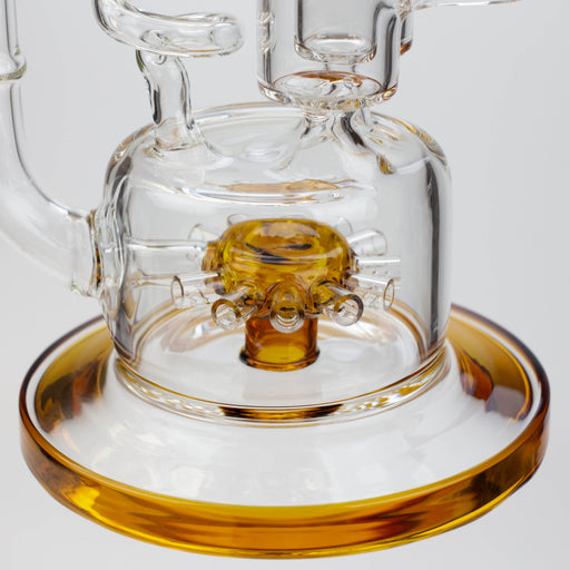 13" Infyniti Coil, dual honeycome and flower diffuser glass recycler bong_1