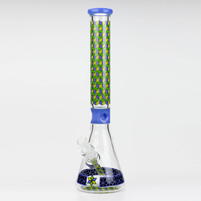 18" Cubic Pattern 7 mm glass water bong_9