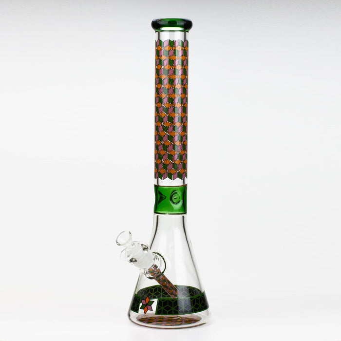 18" Cubic Pattern 7 mm glass water bong_8