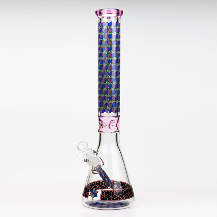 18" Cubic Pattern 7 mm glass water bong_7