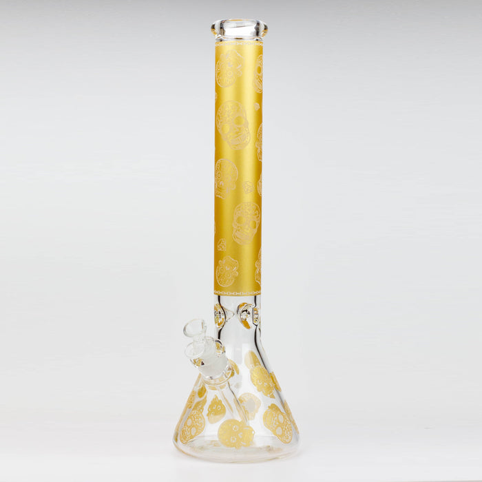 18" Skull Glow in the dark 7 mm glass water bong_7