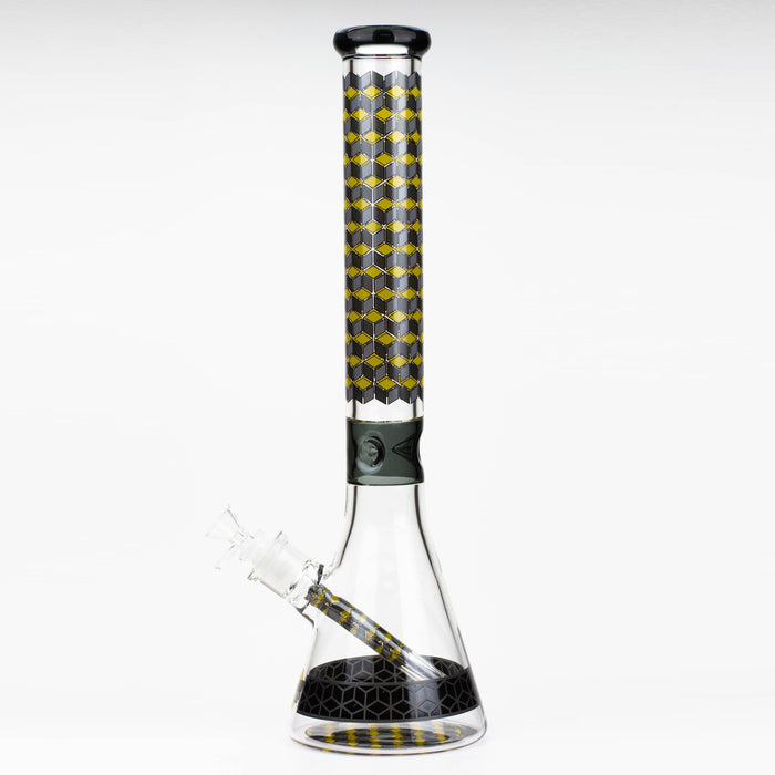 18" Cubic Pattern 7 mm glass water bong_11