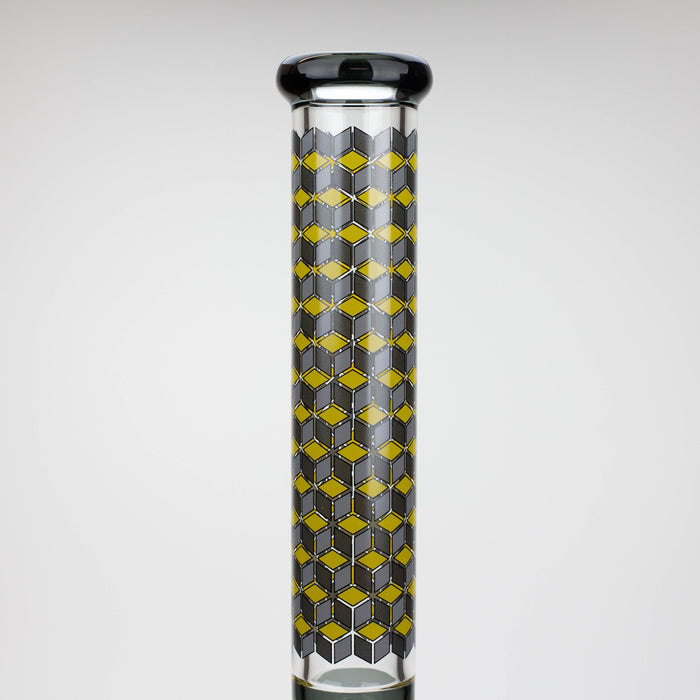 18" Cubic Pattern 7 mm glass water bong_13