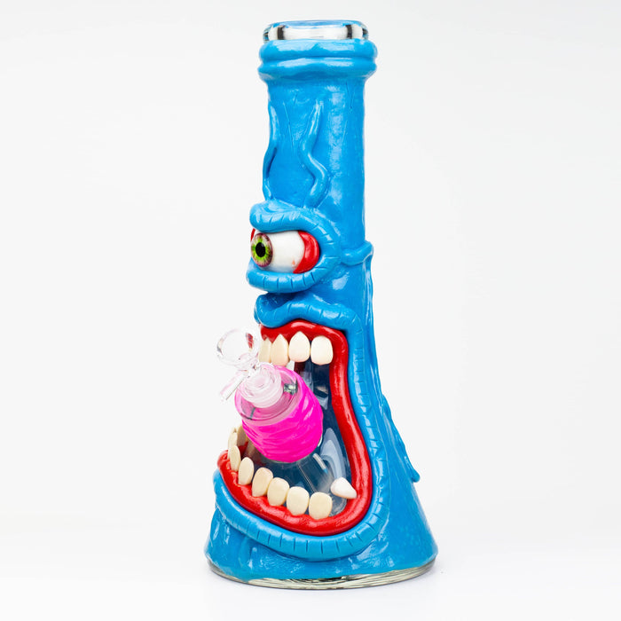 12.5"  Resin 3D artwork 7mm glass beaker water bong [TS104]_6