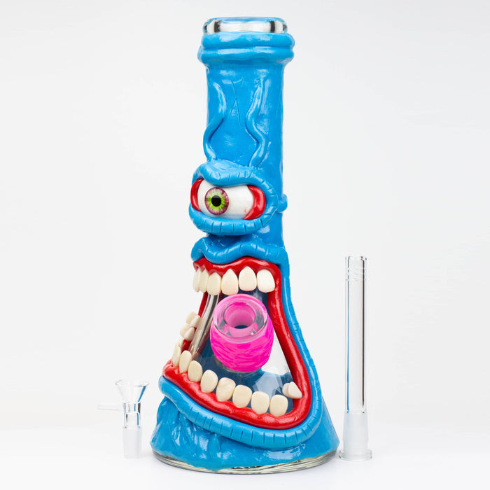 12.5"  Resin 3D artwork 7mm glass beaker water bong [TS104]_4