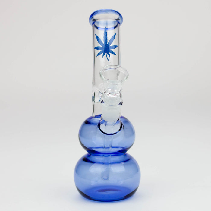 7" color  double ball glass water bong_5