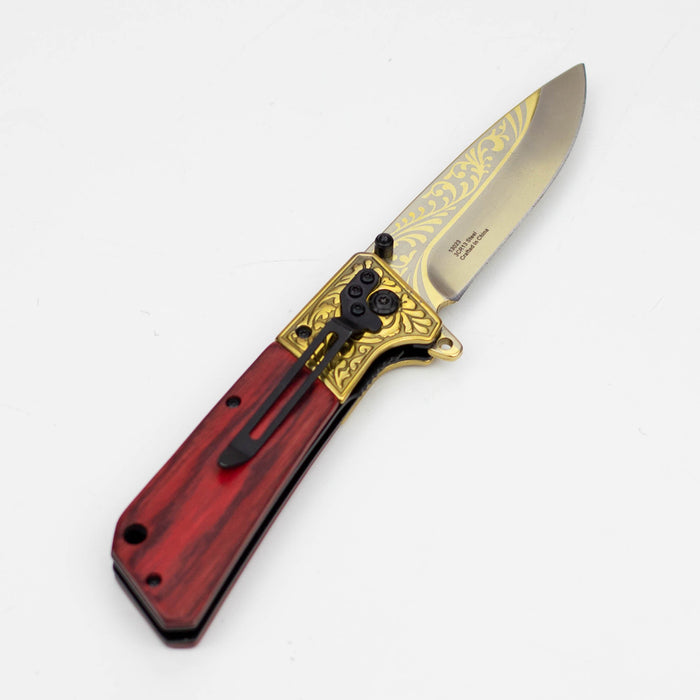 The Bone Edge  8.5" Rose wood Handle - Folding Knife [13023]_4