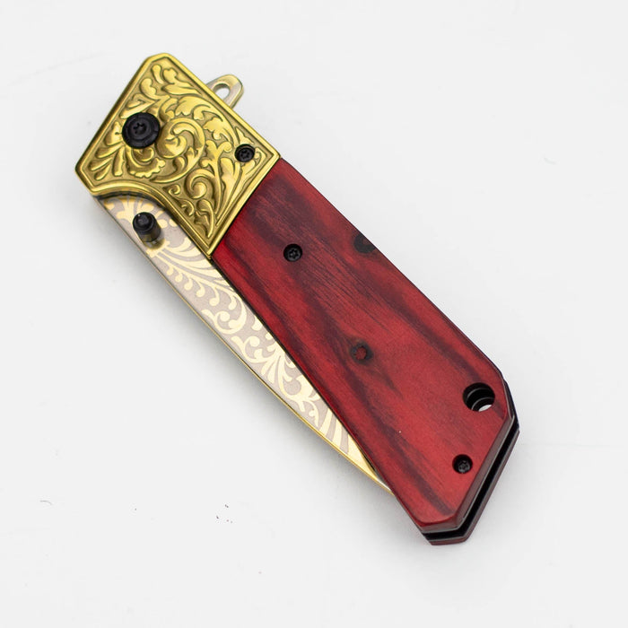 The Bone Edge  8.5" Rose wood Handle - Folding Knife [13023]_3