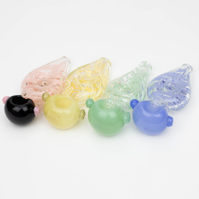 4.5" American color donut soft glass hand pipe [AM02]_1