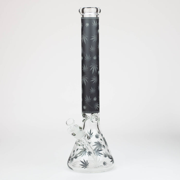 18" Leaf Glow in the dark 7 mm glass water bong_10