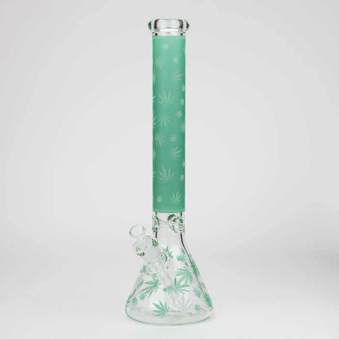 18" Leaf Glow in the dark 7 mm glass water bong_7