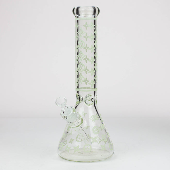 14" Luxury Pattern glow in the dark / 7mm / glass beaker bong [CH-107]_1