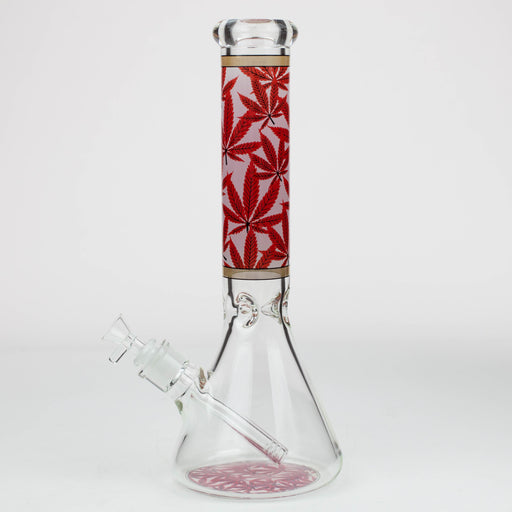 14" Leaf Pattern / 7mm / glass beaker bong [A21]_1