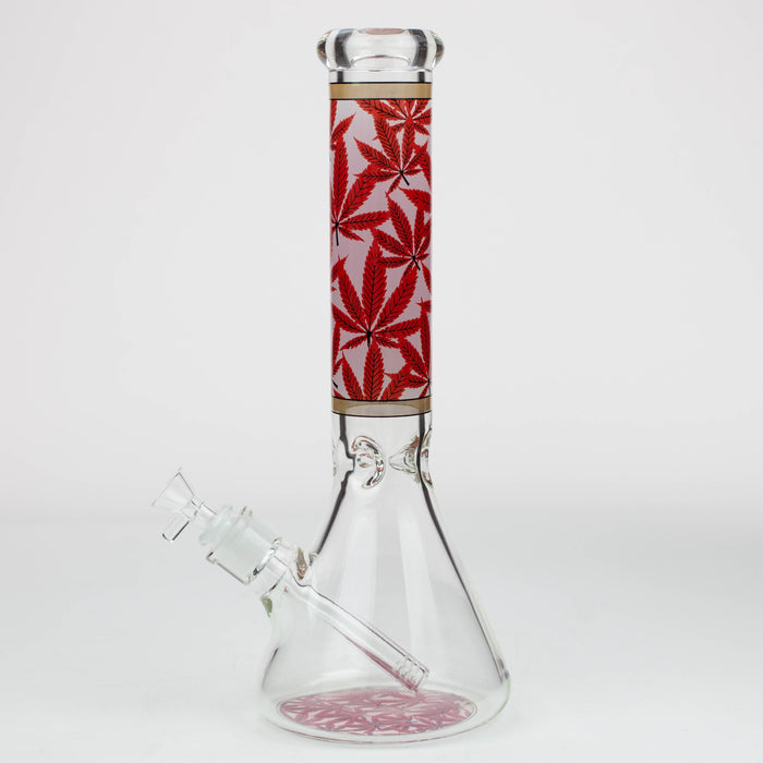 14" Leaf Pattern / 7mm / glass beaker bong [A21]_1