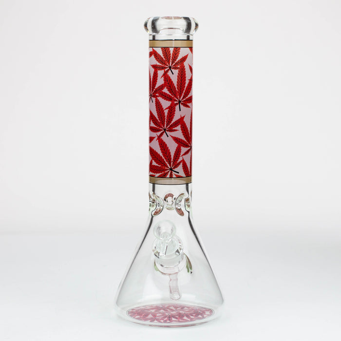 14" Leaf Pattern / 7mm / glass beaker bong [A21]_2