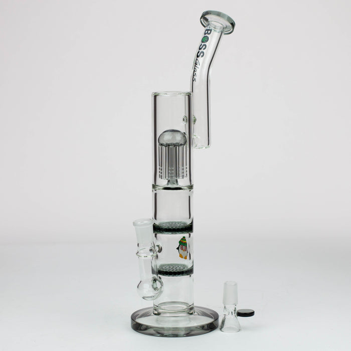 16" tree arm percolator and honeycomb diffuser glass bong [B8]_2