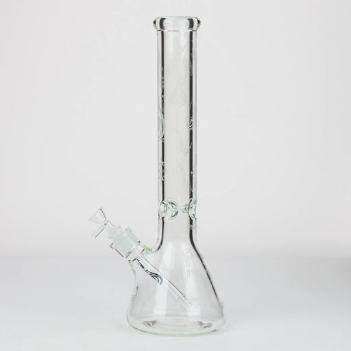 16" Genie pattern 9 mm clear glass water bong [20024]_1