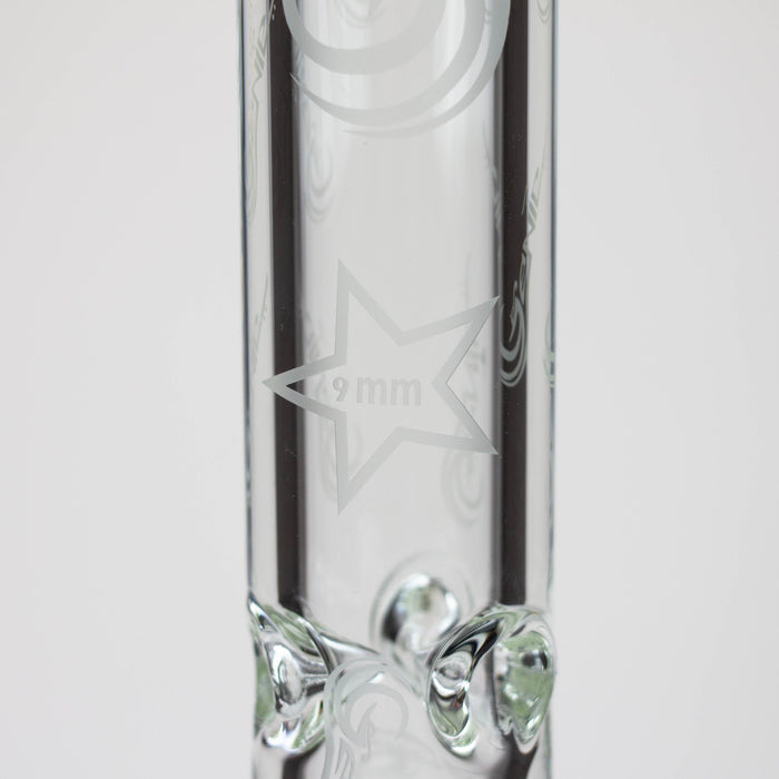 16" Genie pattern 9 mm clear glass water bong [20024]_4