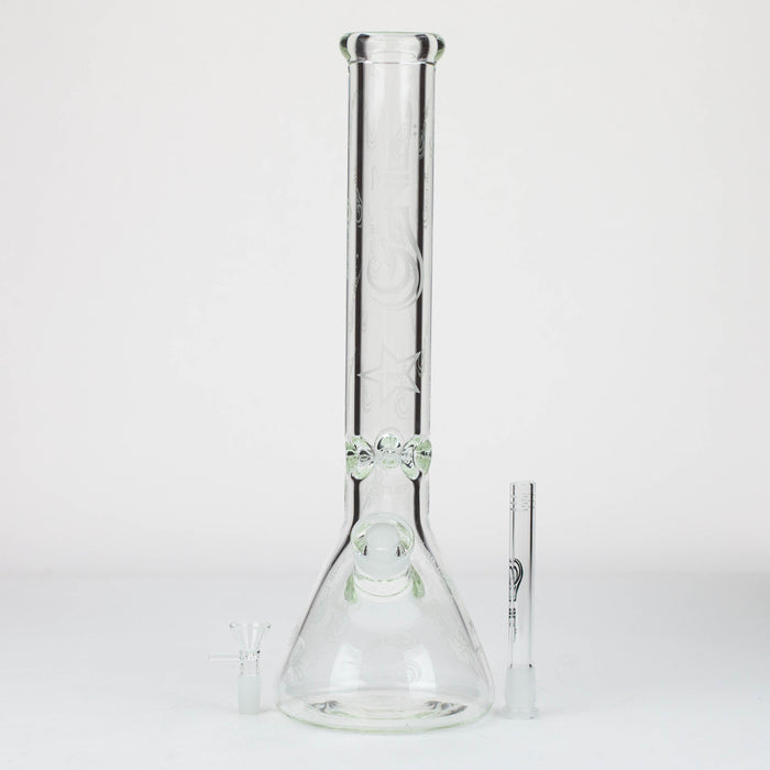 16" Genie pattern 9 mm clear glass water bong [20024]_8