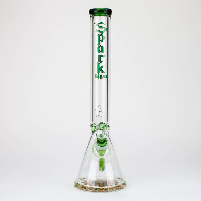 18" Spark 9 mm glass water bong with thick base_14