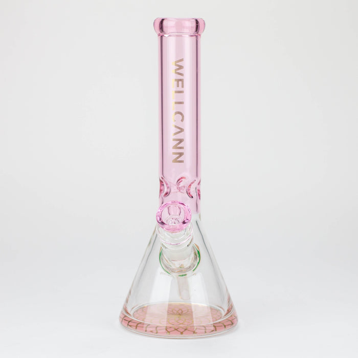 10" WellCann Coloured glass beaker bong with wide mouth - Pink_2