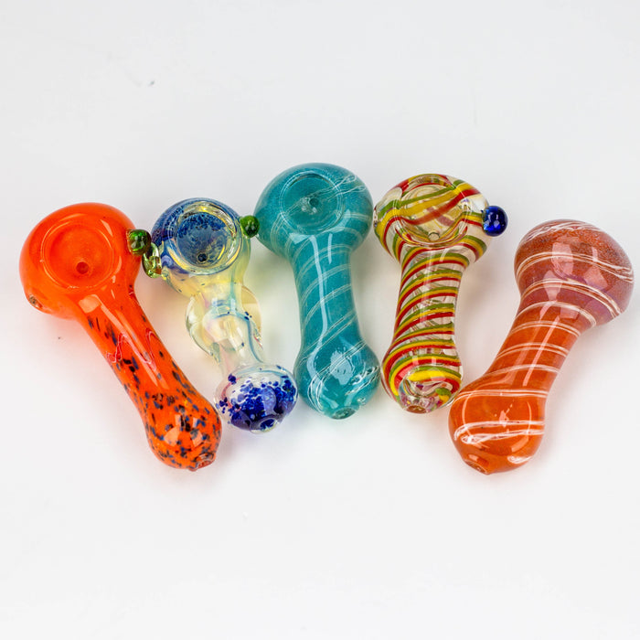 3.5” Assorted design Soft glass hand pipe Jar of 20_1