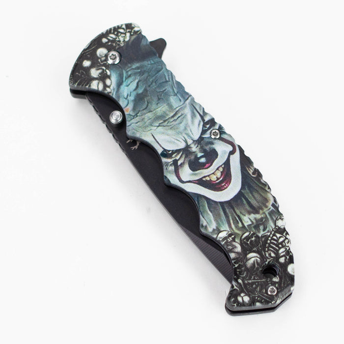 The Bone Edge Death Clown Folding Knife 8.5″ Stainless Steel [13252]_1