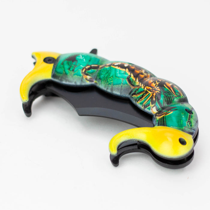 Tiger-USA® Pocket Knife Scorpion Tail Green and Yellow [SJ-1036-GS-B]_1