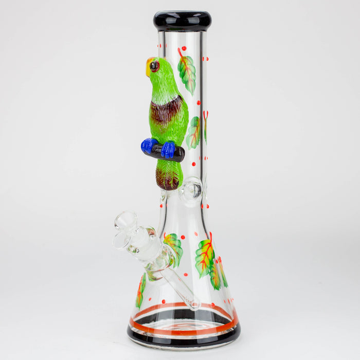 14" Resin 3D Glow in the dark artwork 7mm glass beaker water bong [GB208]_3