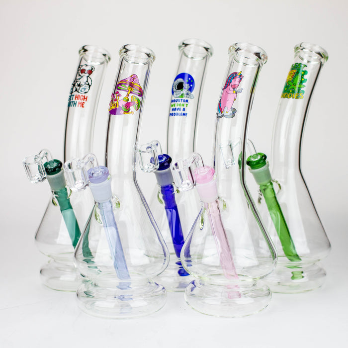 12" 2-in-1 Beaker Glass Bong - Cartoon Design [XTR2022-03]_5